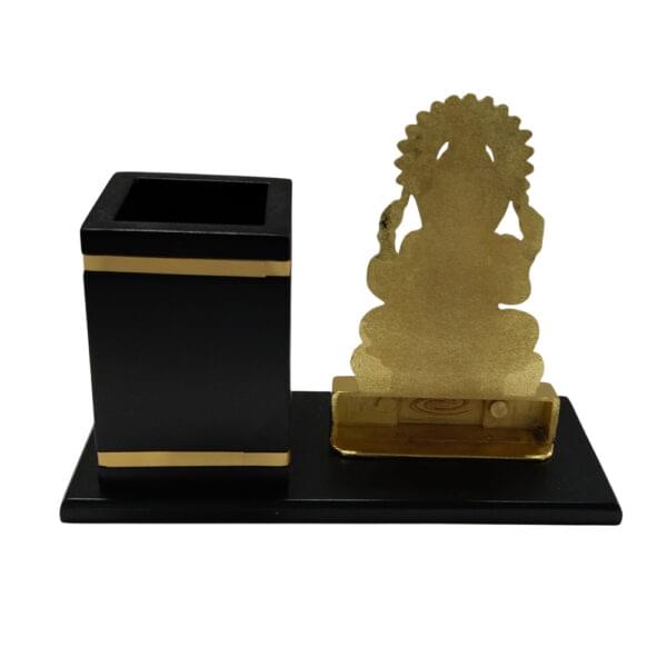 Metal Table Pen Stand With Clock - Image 2
