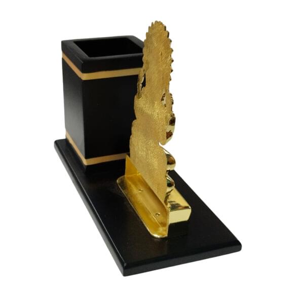 Metal Table Pen Stand With Clock - Image 4