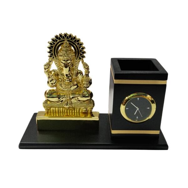 Metal Table Pen Stand With Clock - Image 5