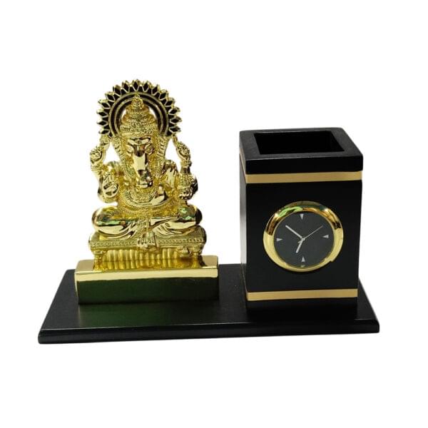 Metal Table Pen Stand With Clock - Image 6